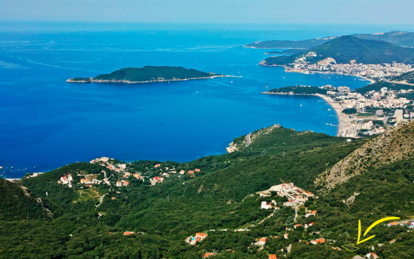 Plot with sea view in Kuljača, Budva