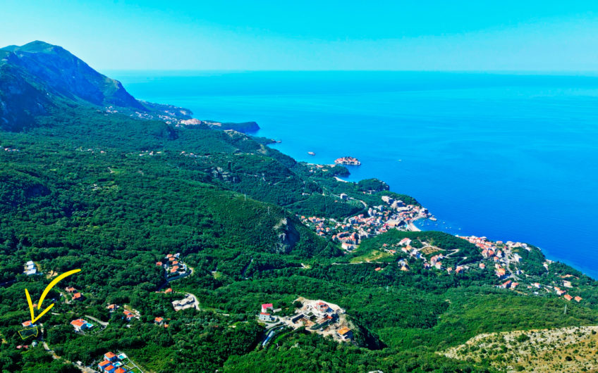 Plot with sea view in Kuljača, Budva