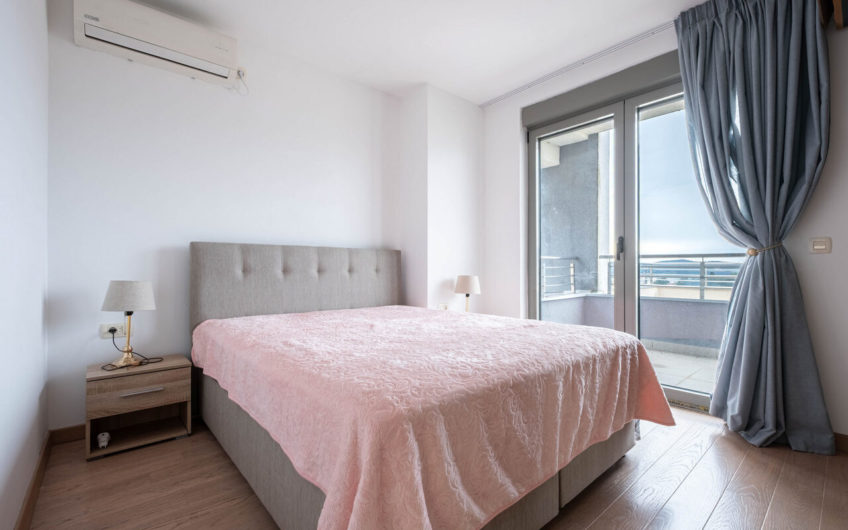 Two-bedroom apartment with panoramic sea views and a large terrace in Tivat