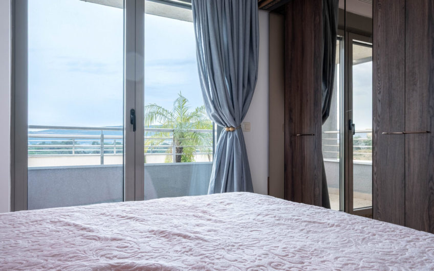 Two-bedroom apartment with panoramic sea views and a large terrace in Tivat