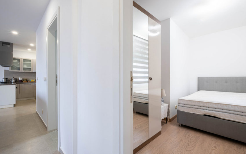Two-bedroom apartment with panoramic sea views and a large terrace in Tivat