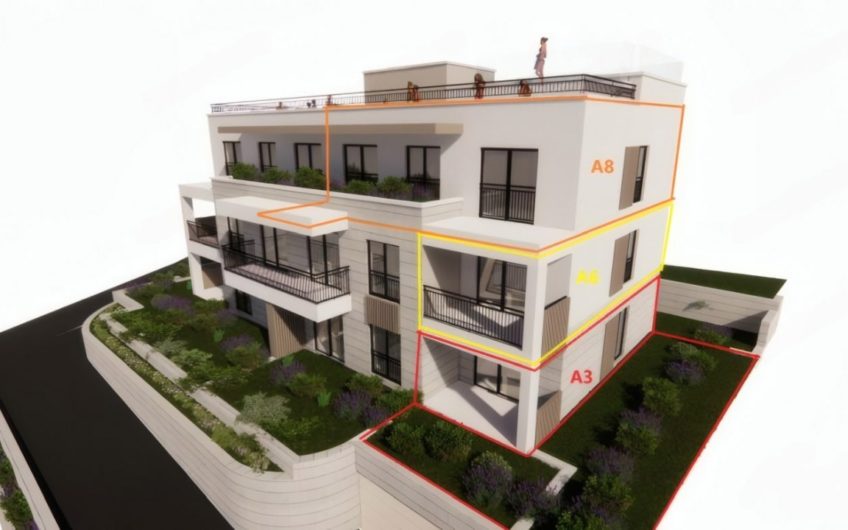 New one-bedroom apartment in a building with a swimming pool – Dobrota
