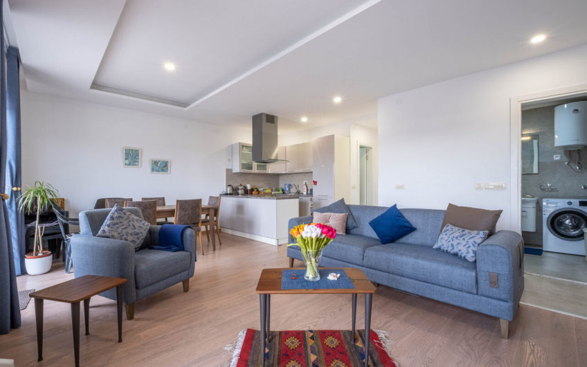 Two-bedroom apartment with panoramic sea views and a large terrace in Tivat