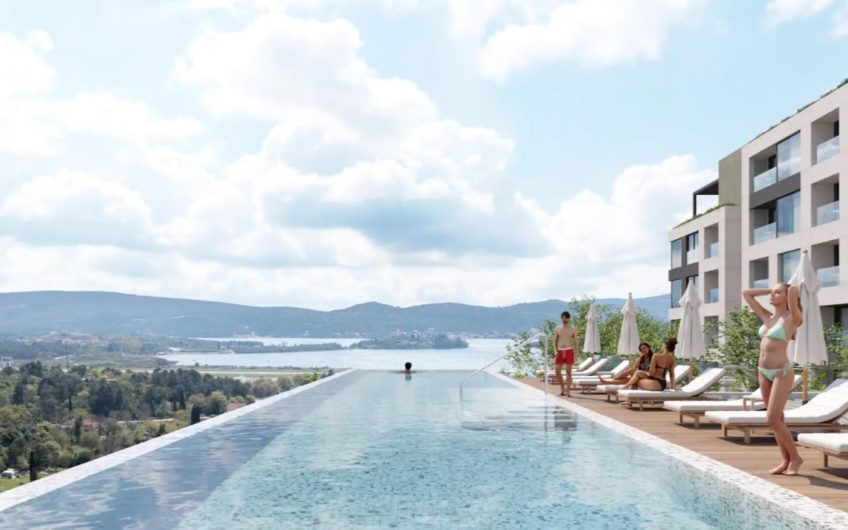 One-bedroom apartments in a new complex with a swimming pool in Tivat – from €137,800