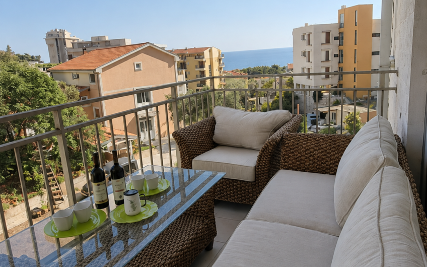 Rare Property in Petrovac: 2 Bedrooms, Sea View, Pool, and Parking — €160,000